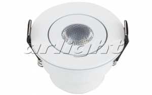  Светодиодный встраиваемый поворотный мебельный светильник LTM-R52WH 3W White 30deg  6000K 014915 Arlight