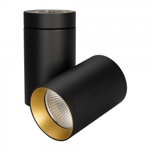 Светодиодный светильник Arlight SP-Polo-Surface-Turn-R85-15W Warm 3000K (BK-GD 40 deg) 027568