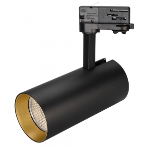 Трековый светодиодный светильник трехфазный Arlight SP-Polo-Track-Leg-R85-15W White 5000K (BK-GD 40 deg) 027460