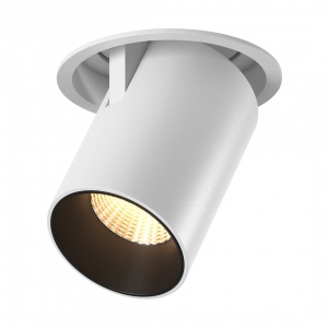  Светильник потолочный светодиодный встраиваемый поворотно-выдвижной серия SPL Матовый белый + черный 12Вт IP20 Теплый белый (3000К)  002331