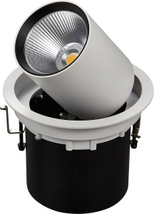  Светильник потолочный светодиодный встраиваемый поворотно-выдвижной серия SPL Матовый белый + черный 25Вт IP20 Теплый белый (3000К)  003436