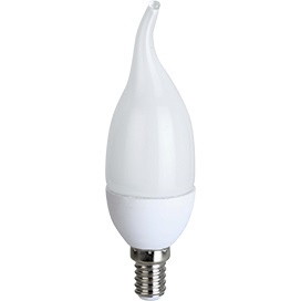  Светодиодная лампа Premium E14  8W 220V 4000K, матовая свеча на ветру (композит) C4PV80ELC Ecola