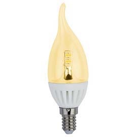  Светодиодная лампа C4UG40ELC LED Premium 4W 220V E14 золотистая 320° прозрачная свеча на ветру искристая точка