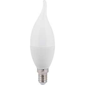  Светодиодная лампа E14  7W 220V 4000K, матовая свеча на ветру (композит) C4YV70ELC Ecola