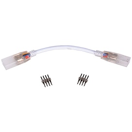 Гибкий коннектор Ecola LED strip 220V connector 4-х конт с разъемами для ленты IP68 RGB 14x7 SCVM14ESB