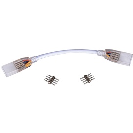 Гибкий коннектор Ecola LED strip 220V connector 4-х конт с разъемами для ленты IP68 RGB 16x8 SCVM16ESB