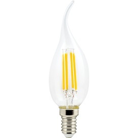  Светодиодная лампа Premium E14  5W 220V 2700K, прозрачная филаментная свеча 360° N4UW50ELC Ecola