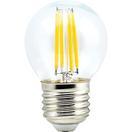 Светодиодная лампа Ecola globe LED Premium 6W G45 220V E27 4000K 360° filament прозр. нитевидный шар N7PV60ELC