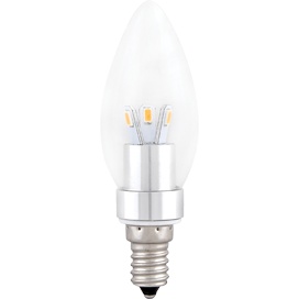 Светодиодная лампа Ecola candle   LED  3.3W 220V E14 2700K прозрачная свеча искристый трилистник металл. радиатор 110x35 C4JW33ELB