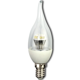 Светодиодная лампа Ecola candle   LED  4.2W 220V E14 2700K прозрачная свеча на ветру искристая пирамида композит 118x37 C4BW42ELC