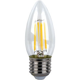 Светодиодная лампа Ecola candle   LED Premium  5W  220V E27 2700K 360° filament прозр. нитевидная свеча Ra 80 100 Lm/W КП=0 96х37 N7QW50ELC