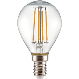 Светодиодная лампа Ecola globe   LED Premium  6W G45 220V E14 2700K 360° filament прозр. нитевидный шар Ra 80 100 Lm/W КП=0 78х45 N4PW60ELC