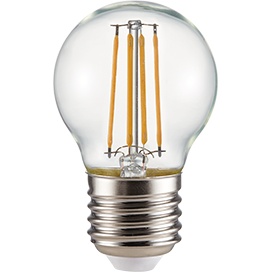 Светодиодная лампа Ecola globe   LED Premium  6W G45 220V E27 2700K 360° filament прозр. нитевидный шар Ra 80 100 Lm/W КП=0 68х45 N7PW60ELC