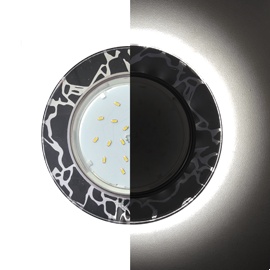 Встраиваемый светильник Ecola GX53 H4 LD5310 Glass Хром-хром на черном SB53RNECH
