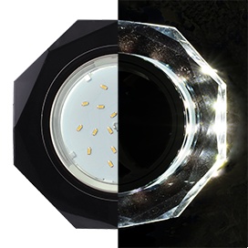 Встраиваемый светильник Ecola GX53 H4 LD5312 Glass Черный хром-черный SP538AECH