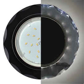 Встраиваемый светильник Ecola GX53 H4 LD5313 Glass Черный хром-черный SP53RCECH