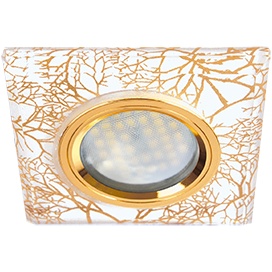 Встраиваемый светильник Ecola MR16 DL1651 GU5.3 Glass Золото на белом/Золото FW1651EFF