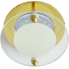 Встраиваемый светильник Ecola MR16 DL201 GU5.3 Glass Прозрачный и Матовый/Золото FG16ACECB