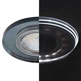 Встраиваемый светильник Ecola MR16 LD1650 GU5.3 Glass Черный/Черный хром SB1650EFF
