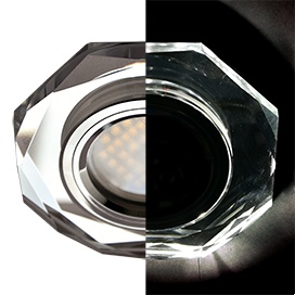 Встраиваемый светильник Ecola MR16 LD1652 GU5.3 Glass Хром/Хром SC1652EFF