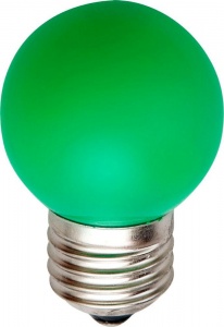  Светодиодная лампа LB-37 E27 1W 230V 360° G45 зеленый 25117 Feron