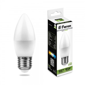  Лампа светодиодная Feron LB-72 Свеча E27 5W 4000K 25765 