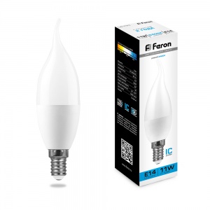  Лампа светодиодная Feron LB-770 Свеча на ветру E14 11W 6400K 25952 