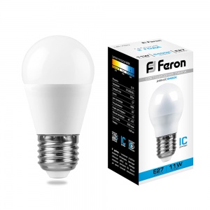  Лампа светодиодная Feron LB-750 Шарик E27 11W 6400K 25951 