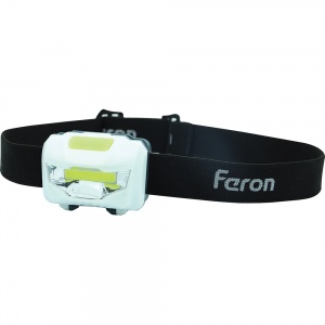 Налобный фонарь Feron TH2300 на батарейках 3*AAA 3W 1COB IP44 пластик 41679