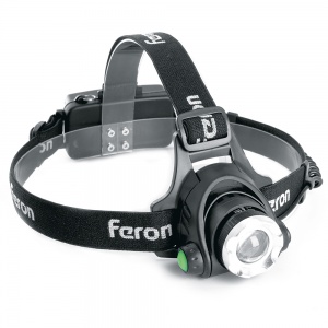 Налобный фонарь Feron TH2305 ZOOM c аккумулятором 5W 2*18650 IP44 пластик/алюминий 41709