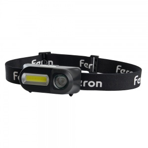 Налобный фонарь Feron TH2309 с аккумулятором USB 1*18650 3W+2W XPE+COB IP44 пластик 41713