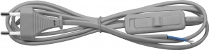 Сетевой шнур Feron KF-HK-1 230V 1.9м серый с выключателем 23049