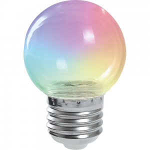 Светодиодная лампа Feron LB-37 G45 шар 1W 230V E27 RGB 38132