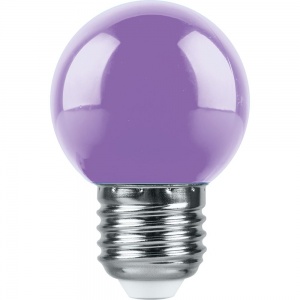 Светодиодная лампа Feron LB-37 G45 шар 1W 230V E27 фиолетовый 38125
