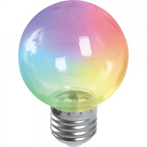 Светодиодная лампа Feron LB-371 Шар прозрачный E27 3W RGB плавная смена цвета 38133