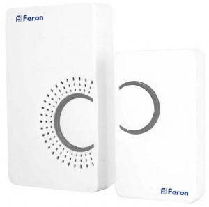 Звонок дверной беспроводной Feron E-373 Электрический 36 мелодий белый серый с питанием от батареек 23686