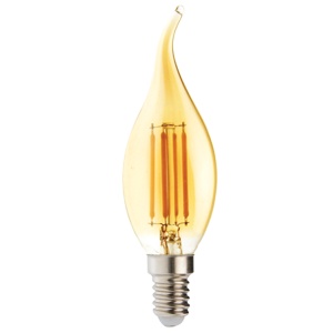 Светодиодная лампа Foton FL-LED Vintage CA35 6W E14 2200К 220V 600Лм 35*117мм свеча на ветру 609182