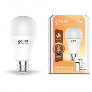 Светодиодная филаментная лампа Gauss Smart Home A60 10W 1055lm 2700К E27 диммируемая LED 1070112