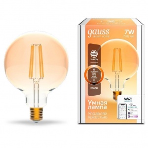 Светодиодная филаментная лампа Gauss Smart Home Filament G95 7W 740lm 2500К E27 диммируемая LED 1320112