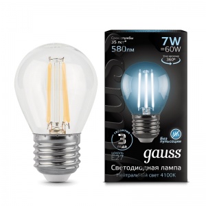 Светодиодная лампа Gauss LED Filament Globe E27 7W 4100K 105802207