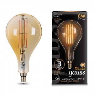 Светодиодная лампа Gauss LED Vintage Filament A160 8W E27 160*300mm Golden 2400K 149802008