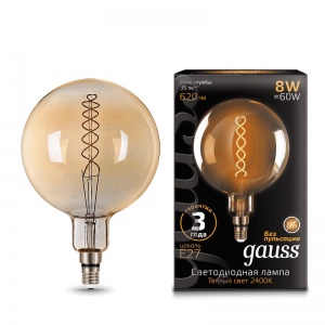 Светодиодная лампа Gauss LED Vintage Filament Flexible G200 8W E27 200*300mm Golden 2400K 154802008