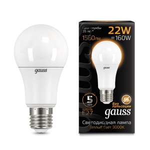 Светодиодная лампа Gauss LED A70 22W E27 3000K 102502122