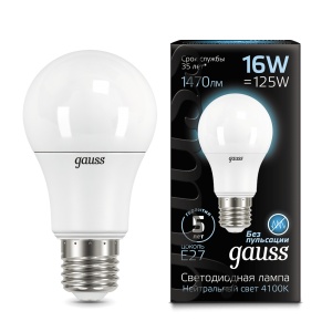 Светодиодная лампа Gauss LED A60 16W E27 4100K 102502216