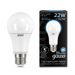 Светодиодная лампа Gauss LED A70 22W E27 4100K 102502222