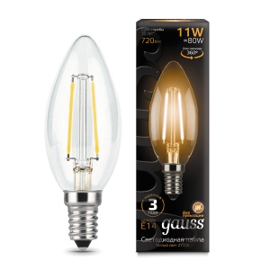 Светодиодная лампа Gauss LED Filament Свеча E14 11W 720lm 2700К 103801111