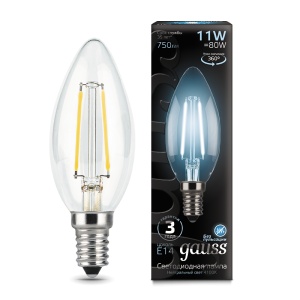 Светодиодная лампа Gauss LED Filament Свеча E14 11W 750lm 4100К 103801211