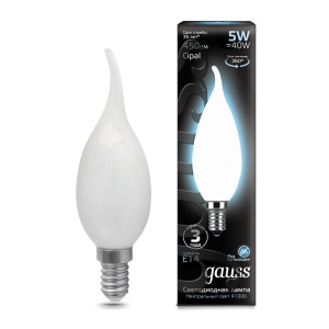 Светодиодная лампа Gauss LED Filament Candle Tailed OPAL E14 5W 4100К 104201205