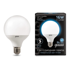 Светодиодная лампа Gauss LED G95 E27 16W 4100K 105102216