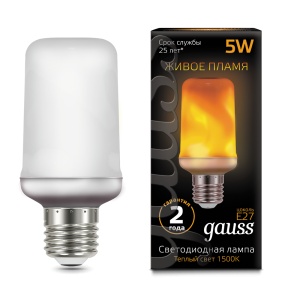 Светодиодная лампа Gauss LED T65 Corn Flame 5W E27 1500K 157402105
